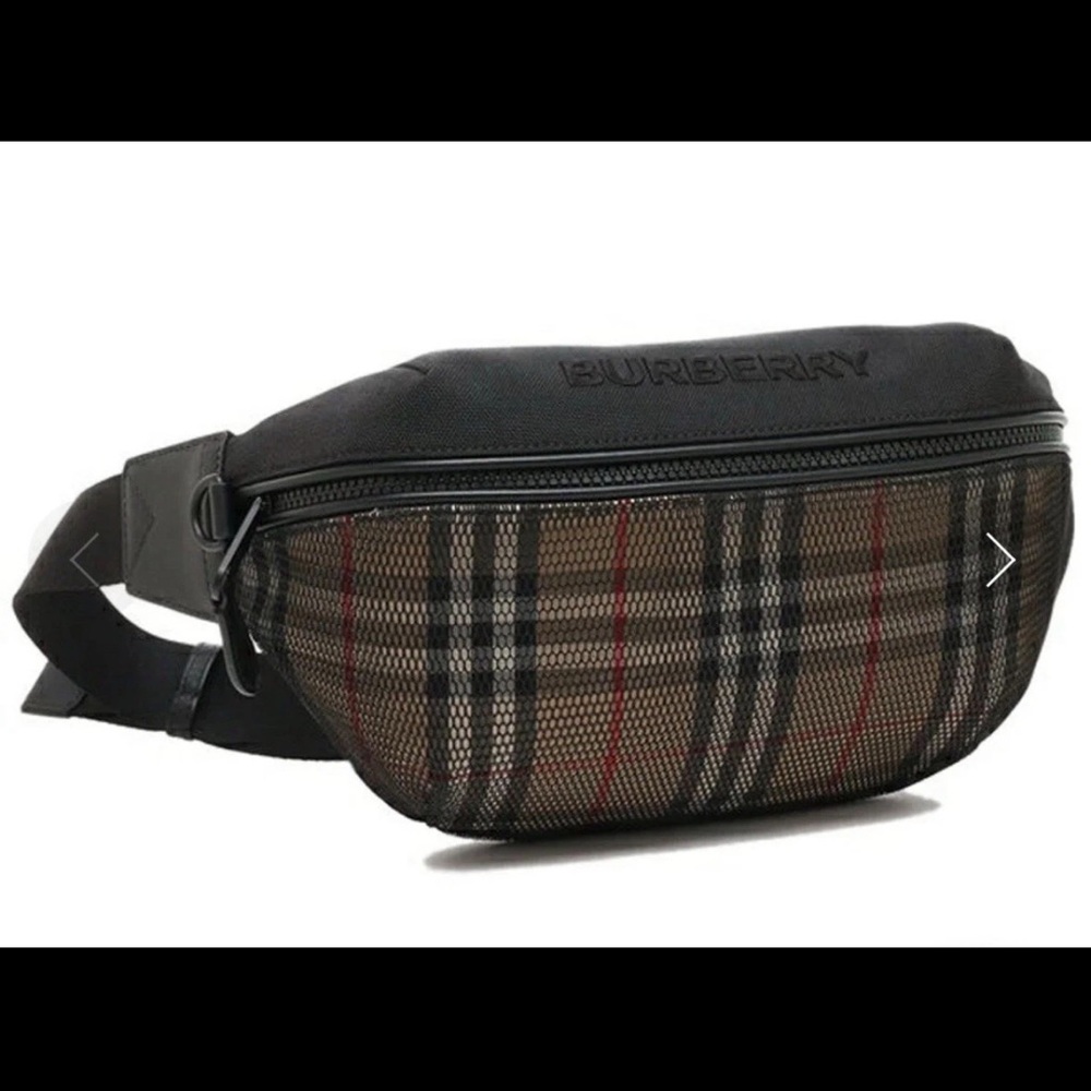 Burberry Black and Brown Checkered Men's Bag